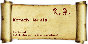 Korach Hedvig névjegykártya